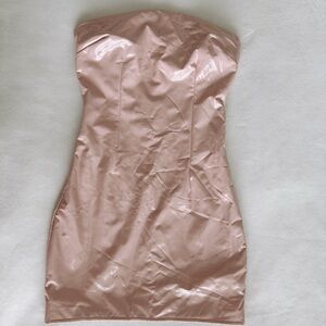 Elegant Strapless Blush Dress